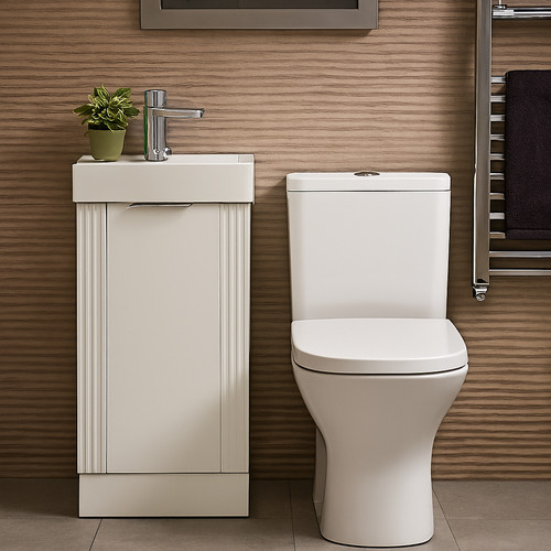 White bathroom set toilet - bathroom,
