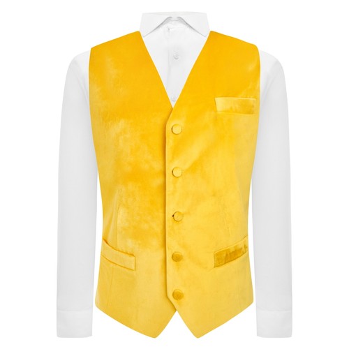Mustard velvet waistcoat - mustard,