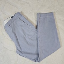 Polo Ralph Lauren Slim Trousers Mens 38W 30L Blue and White Striped 100% Cotton