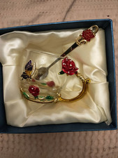 Butterfly Glass Tea Cup Set – Floral Enamel Mug Gift for Mum