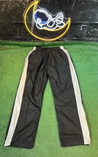 Vintage Easton Hockey Windbreaker Black Track Pants Swooshie Zip Ankle Mens LG