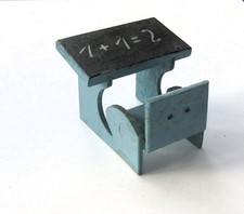 A SWEET VINTAGE DOLLS HOUSE SCHOOL DESK.