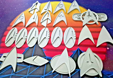 7pc Star Trek Badges TNG Voyager Enterprise TOS DS9 3D Printed 