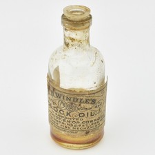 Antique Vintage Windles Clock Oil Glass Bottle #21702