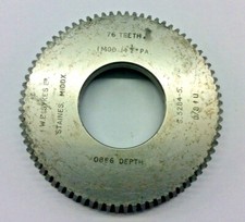 Gear shaper cutter 1 module 14.5 pa 76 teeth Manufactured by W E Sykes