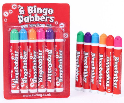 Coloured bingo dabbers - 6, felt