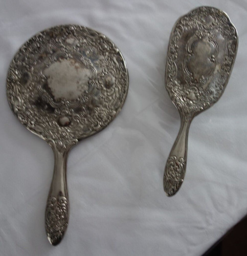 Vintage silver plated repousse - silver,