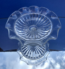 Vintage Crystal Pressed Footed