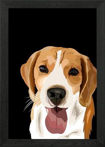 Beagle dog vector framed - vector,