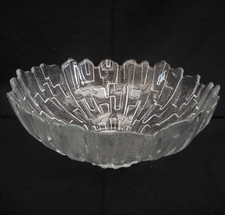 Contemporary moulded crystal glass fruit /trifle bowl - 25.5 cm di'r - (2 L)