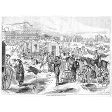 SUSSEX View of Hastings, October 1857 - Antique Print 1857