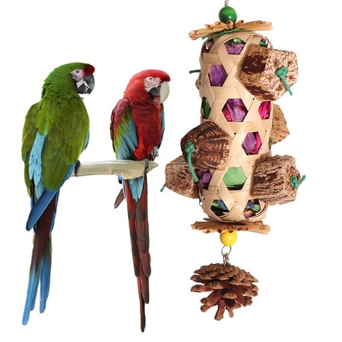 Bird chew toy - toy, cornhusk