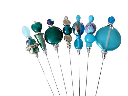 Vintage bead hat pins - hat,