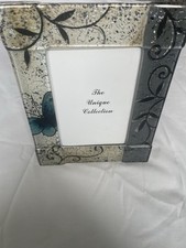 New Shabby Chic Photo Frame Butterfly Mosaic Silver Leaf Vine 4x6" Unique Collec
