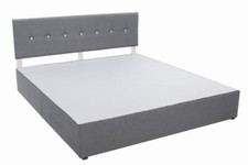 Panana 4FT 4FT6 5FT 6FT Divan Bed Linen Fabric Bed Frame with Crystal Headboard