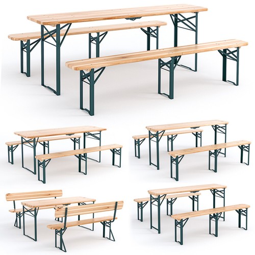 Wooden picnic bench - wooden,
