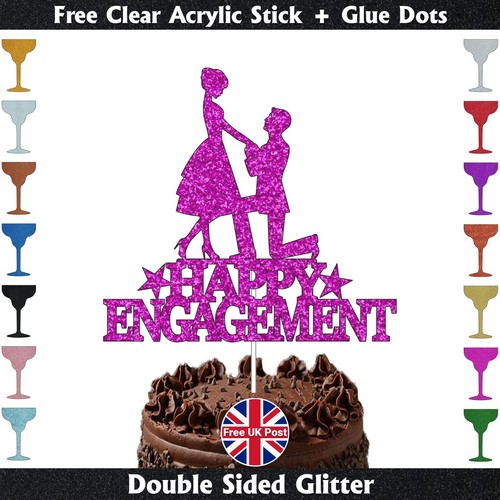 Happy engagement cake topper - cake,