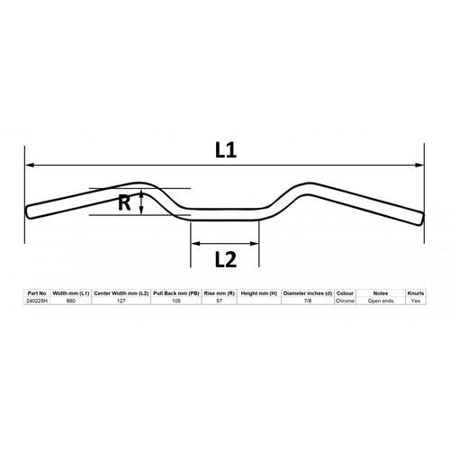 Hendler handlebar chrome - handlebar, 7/8''