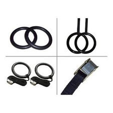 Gymnastic Olympic Crossfit Gym Rings Pull Up Strength Training Adjustable Pair!