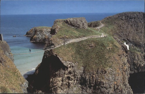 Antrim rope bridge postcard - bridge,