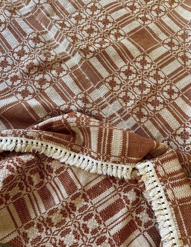 Antique wool blanket bedspread - wool,