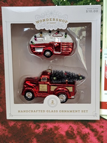 Red pick truck camper - truck, set