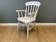 Slat Back Cotswold Carver Chairs Solid Pine Whitewash Modern Farmhouse Minimal 