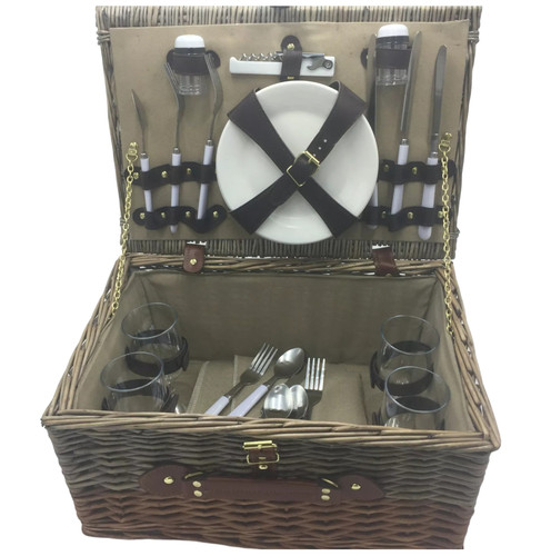 Wicker picnic hamper - hamper, 4