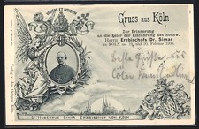 Lithograph Cologne, Introduction of Archbishop Dr. Simar 1900 1901 