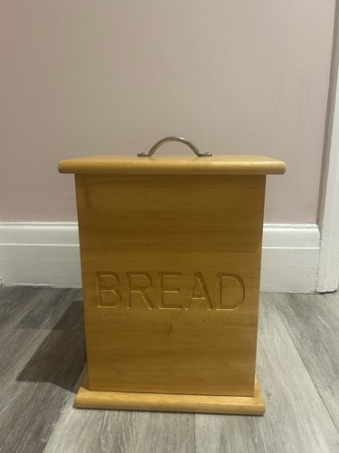 Wooden bread bin kitchen - bin,