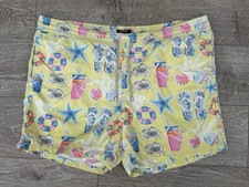 Vilebrequin Swim Trunks XXL Mens Yellow Beach Print Shorts 