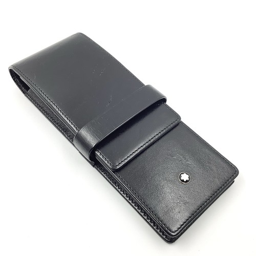 Montblanc black leather pen - black,