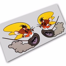 Speedy Gonzales mouse run stickers decals motorcycle decals graphics x 2 SMALL