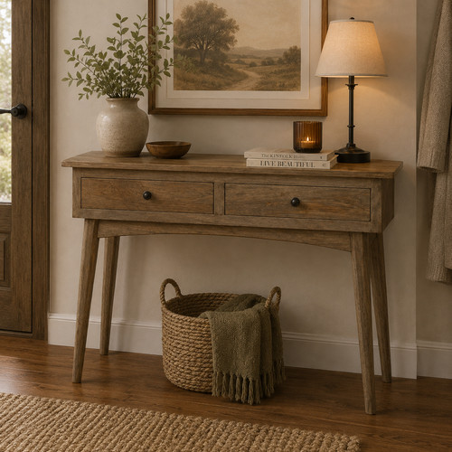 Solid wood console table - solid,