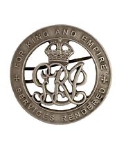 Replacement British Army WWI ' Services Rendered  Silver War Badge ' Wound Badge