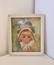 Vintage Soulet Framed Print by Boots Big Eyes Little Blond Girl Easter Bonnet...