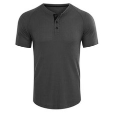 Mens Ribbed Henley Shirts