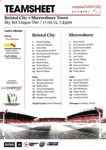 Teamsheet brentford v - -,