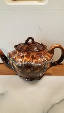 Copper Lustre Teapot H7" X