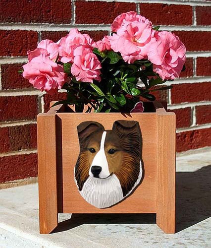 Sheltie planter flower pot - sheltie,