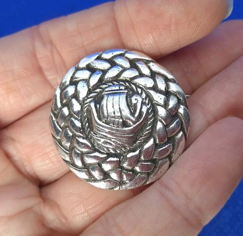 Vintage silver viking ship - silver,