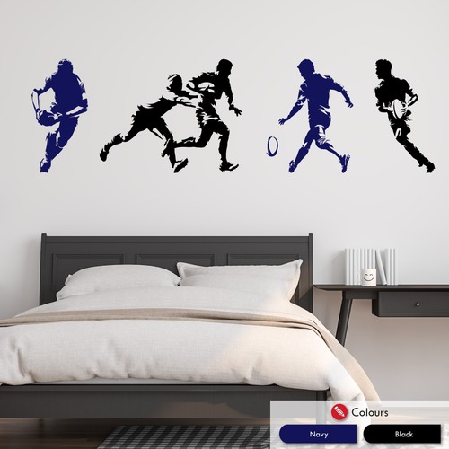Large rugby player wall decals - wall,