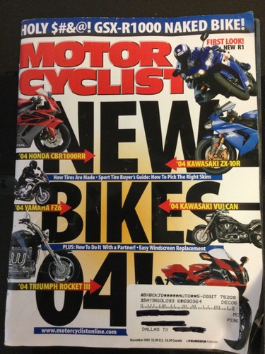 Motorcyclist november 2003 - motorcyclist,