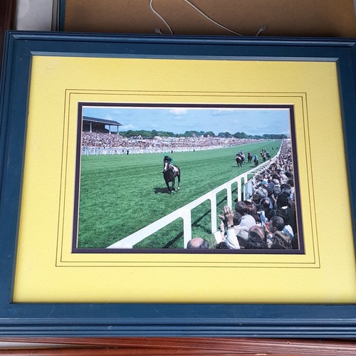 Framed horse racing print - racing,