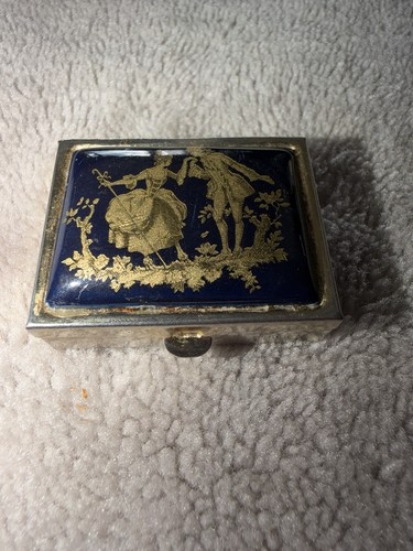 Vtg blue enamel pill - vtg,
