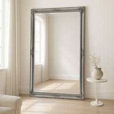 Empress X-Large Antique SILVER Decorative Vintage Leaner Wall Mirror 107 x 168cm