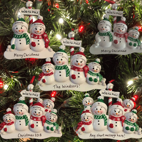 Personalised snowman family - snowman,