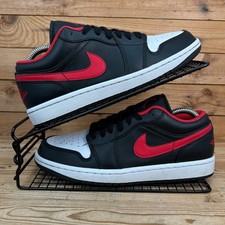 Nike Trainers Mens Size UK 6.5 Air Jordan 1 Low White Toe Black Basketball Shoes