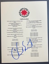 CHAD SMITH SIGNED LYRIC SHEET