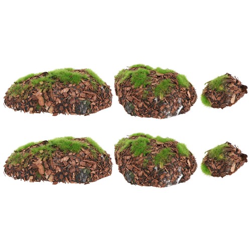 6pcs artificial moss rocks - 6pcs,